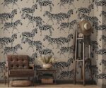 Zebra Safari Wallpaper Mural Black & White Jungle Nursery Decor - Image 2