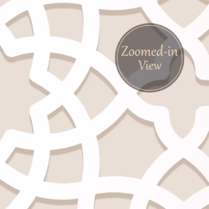 Modern 3D geometric wall panel wallpaper in beige tone for bedroom interior with natural wood accents and large window