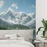 Serene mountains reflecting on lake