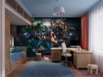 Superheroes wall mural