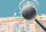 High-resolution Dubai city map with main roads, neighborhoods, and landmarks