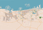 High-resolution Dubai city map with main roads, neighborhoods, and landmarks