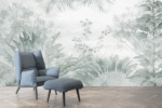 Botanical Serenity – Soft Green Tropical Wallpaper