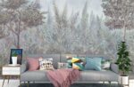Clouded Olive Grove - Misty Botanical Forest Wallpaper - Image 2