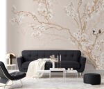 Wall mural Birds perched on blooming branches. - Image 4