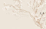 Wall mural Birds perched on blooming branches. - Image 2