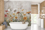 Wall mural Butterflies dance above colorful meadow - Image 3