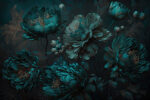 Wall mural Emerald peonies in moonlit garden - Image 2