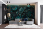 Wall mural Emerald peonies in moonlit garden - Image 4