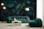 Wall mural Emerald peonies in moonlit garden - Image 3
