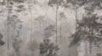 Wall mural Misty forest with tall trees - Image 5