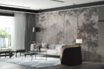 Wall mural Misty forest with tall trees - Image 4