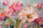 Wall mural Painting of flowers on a canvas - Image 2