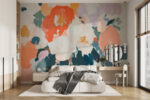 Wall mural Painting of flowers with different colors - Image 4