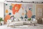 Wall mural Painting of flowers with different colors - Image 3