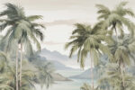 Wall mural Palm trees and mountains in the background - Image 2