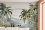 Wall mural Palm trees and mountains in the background - Image 3