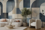 Wall mural Wall murals Colorful art piece with curved shapes - Image 3