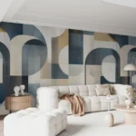 Wall mural Wall murals Colorful art piece with curved shapes - Image 2