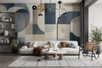 Wall mural Wall murals Colorful art piece with curved shapes - Image 4
