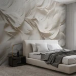 Wall mural White feathers on a surface