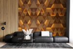 Wall mural Wood and light in the shape of a triangle - Image 2