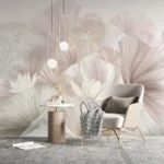 Wall mural Group of white and pink flowers
