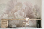 Wall mural Group of white and pink flowers - Image 5